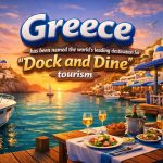 Greece has been named the world’s leading destination for “dock and dine” tourism.